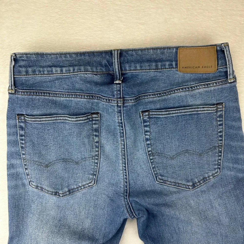 American Eagle Jeans Mens Athletic Skinny 32x34 Blue Denim Airflex+ Real‎ Good